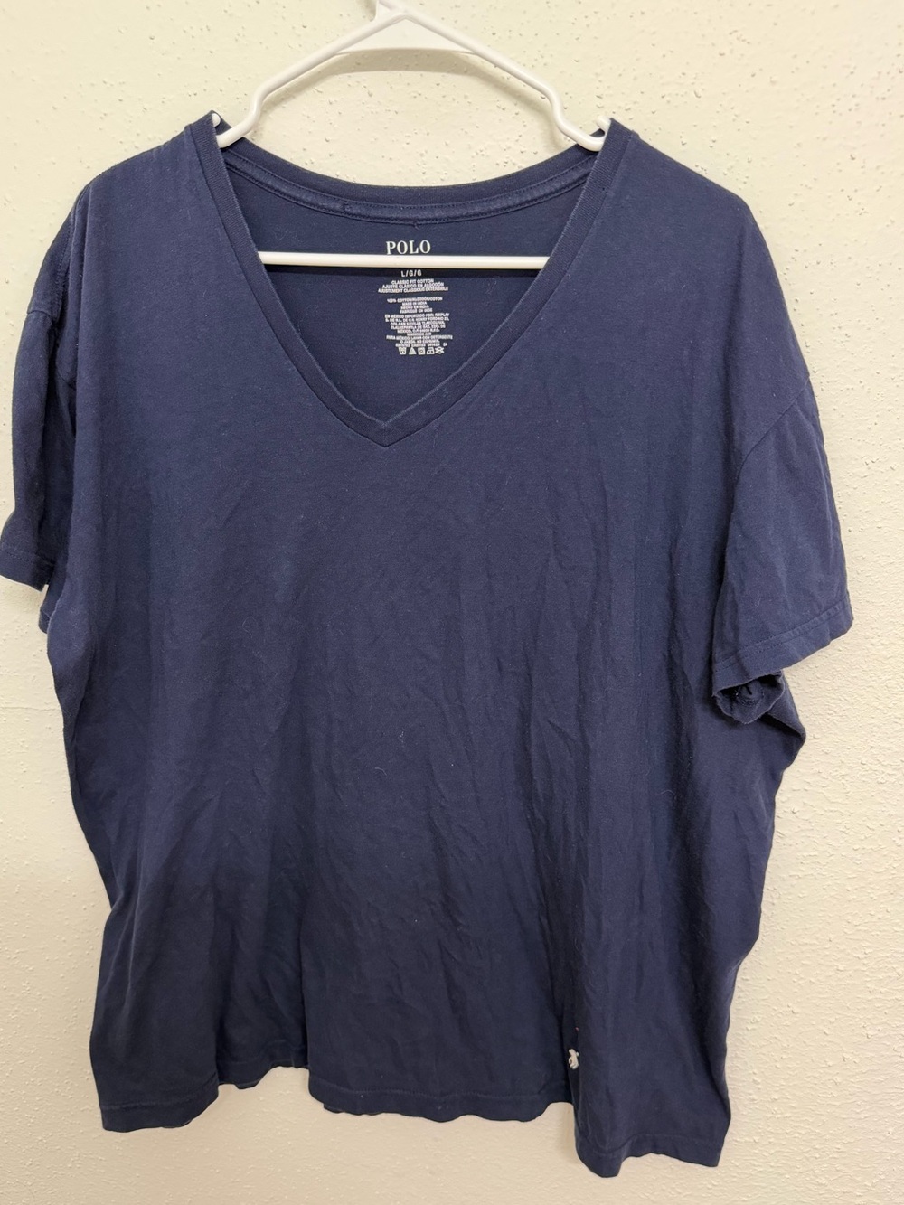 Polo by Ralph Lauren Women's Navy V-Neck Tee